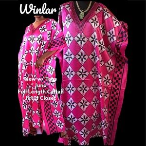 LOWEST🌺 NWT WINLAR SATIN CHARMEUSE COVERUP/CAFTAN DRESS